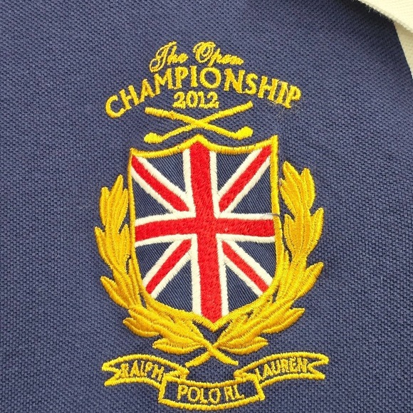 Polo Golf Ralph Lauren Shirt Mens XL Blue Pro Fit The Open 2012 Short Sleeve - Picture 5 of 13